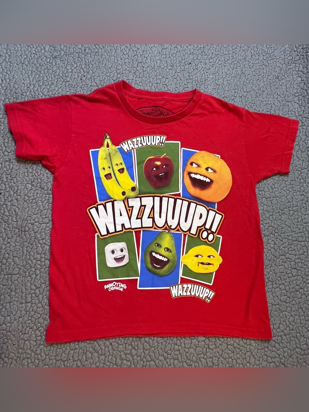 Annoying Orange Graphic Print Short Sleeve T Shirt Little Boys Size 8 Red